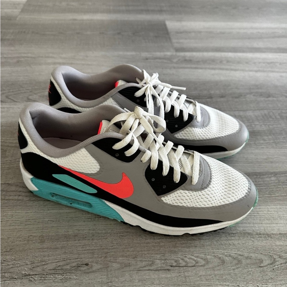Nike Air Max Sneakers with Red and Teal Accents